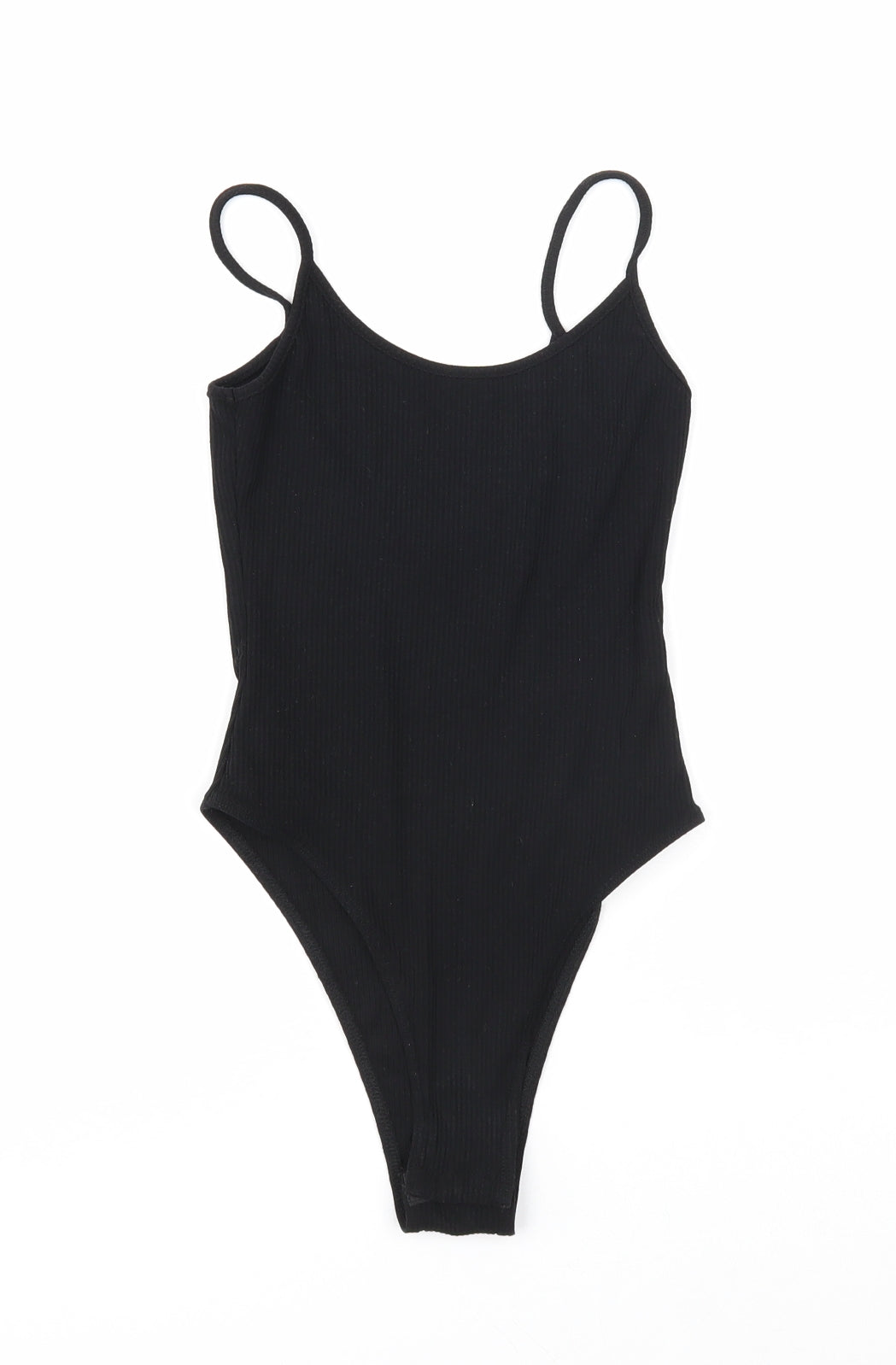 SheIn Womens Black Viscose Bodysuit One-Piece Size XS Snap