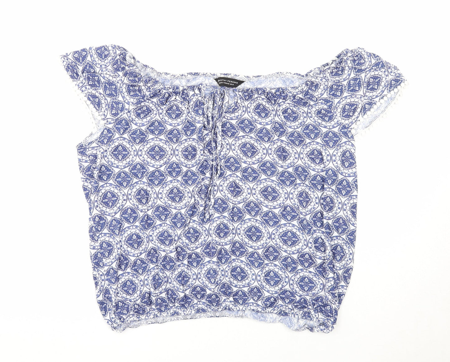 Womens UK Size 14 Dorothy Perkins Blue Basic Blouse