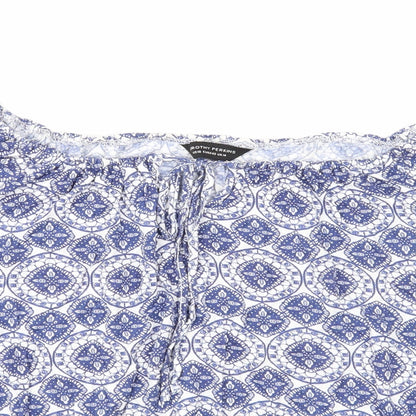 Womens UK Size 14 Dorothy Perkins Blue Basic Blouse