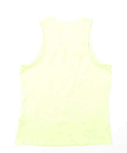 H&M Girls Yellow Cotton Basic Tank Size 14 Years Round Neck Pullover - NASA