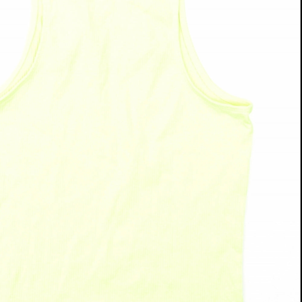 H&M Girls Yellow Cotton Basic Tank Size 14 Years Round Neck Pullover - NASA