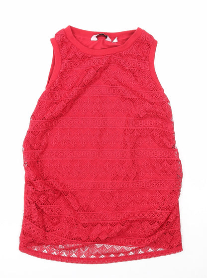 Womens UK Size 6 Dorothy Perkins Red Basic Blouse