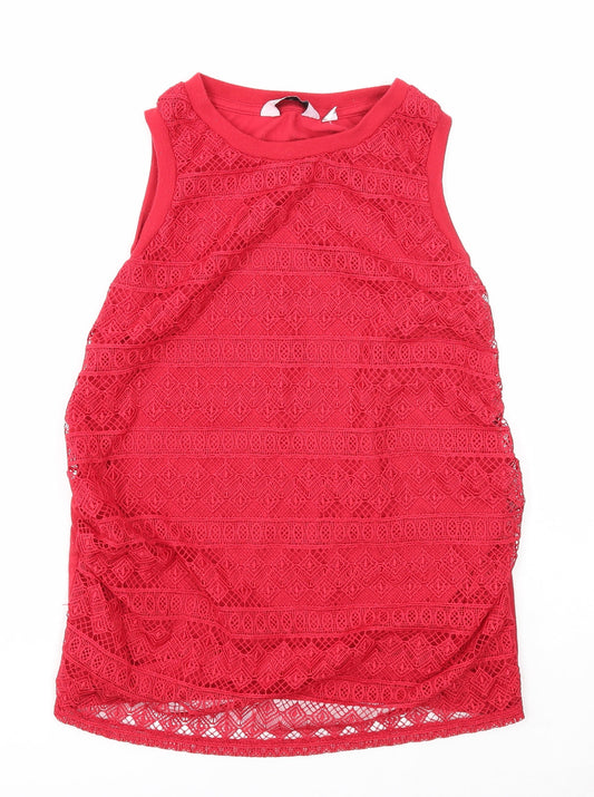 Womens UK Size 6 Dorothy Perkins Red Basic Blouse