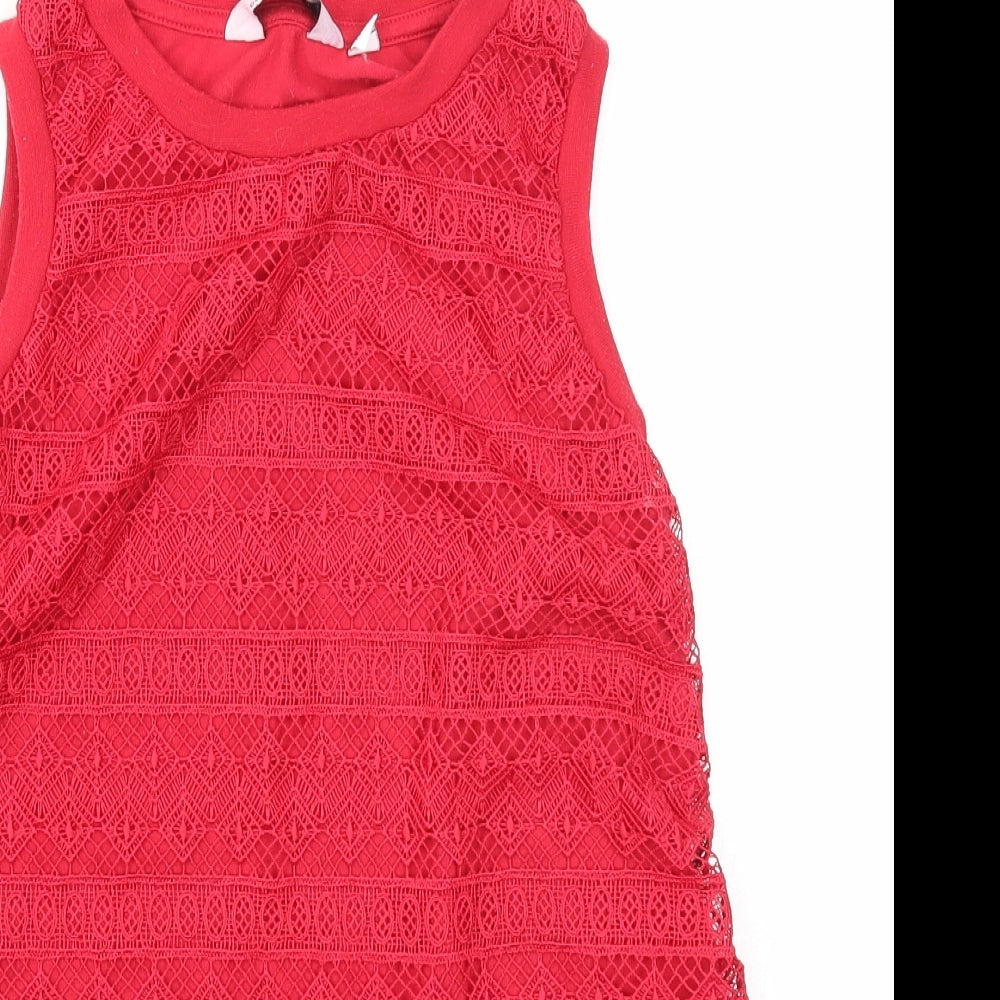 Womens UK Size 6 Dorothy Perkins Red Basic Blouse