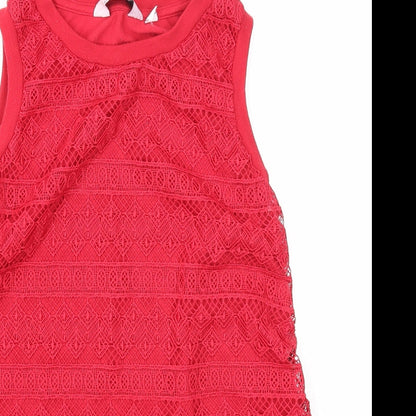 Womens UK Size 6 Dorothy Perkins Red Basic Blouse