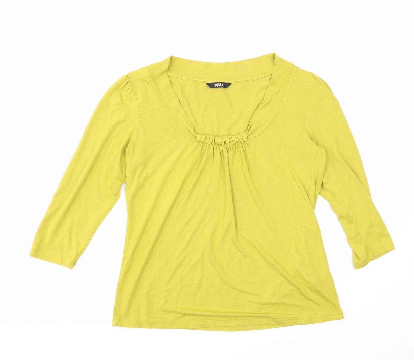 Womens UK Size 10 Marks and Spencer Yellow Basic Blouse
