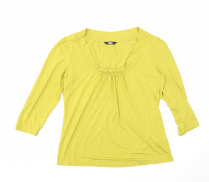 Womens UK Size 10 Marks and Spencer Yellow Basic Blouse