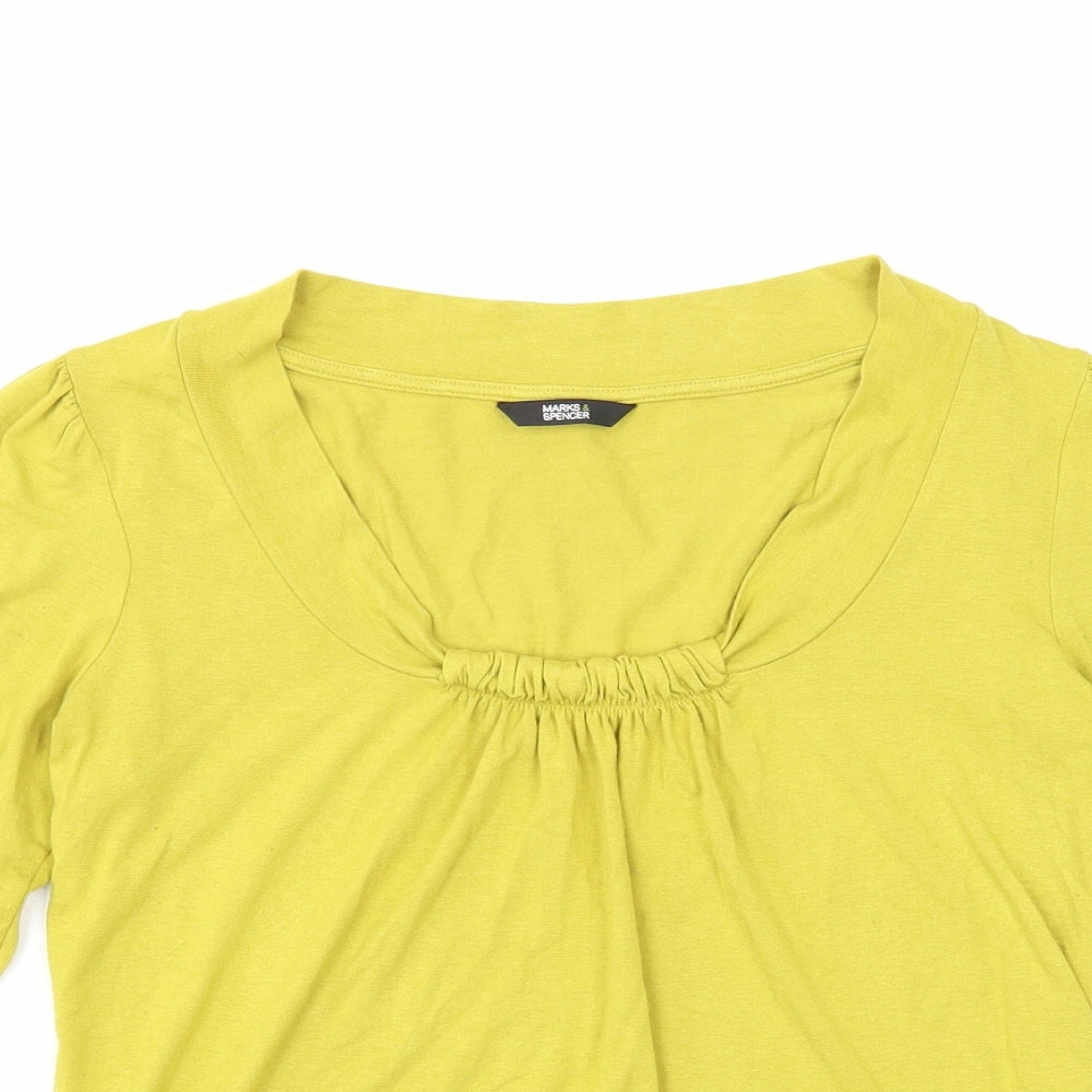 Womens UK Size 10 Marks and Spencer Yellow Basic Blouse