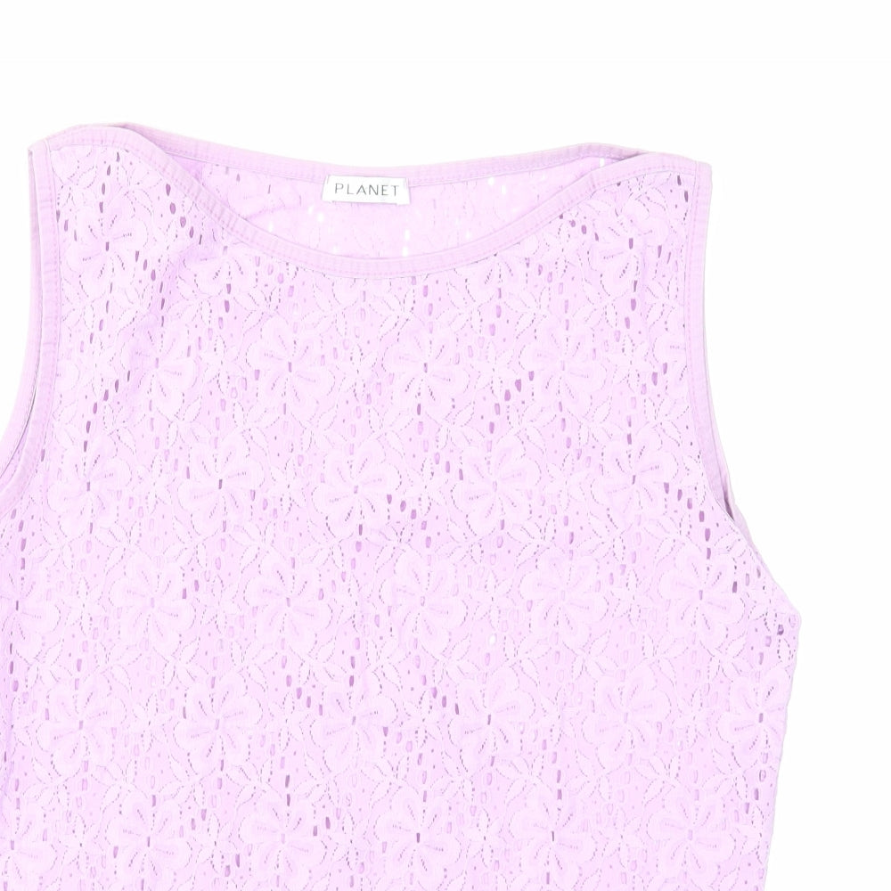 Womens UK Size M Planet Purple Basic Tank