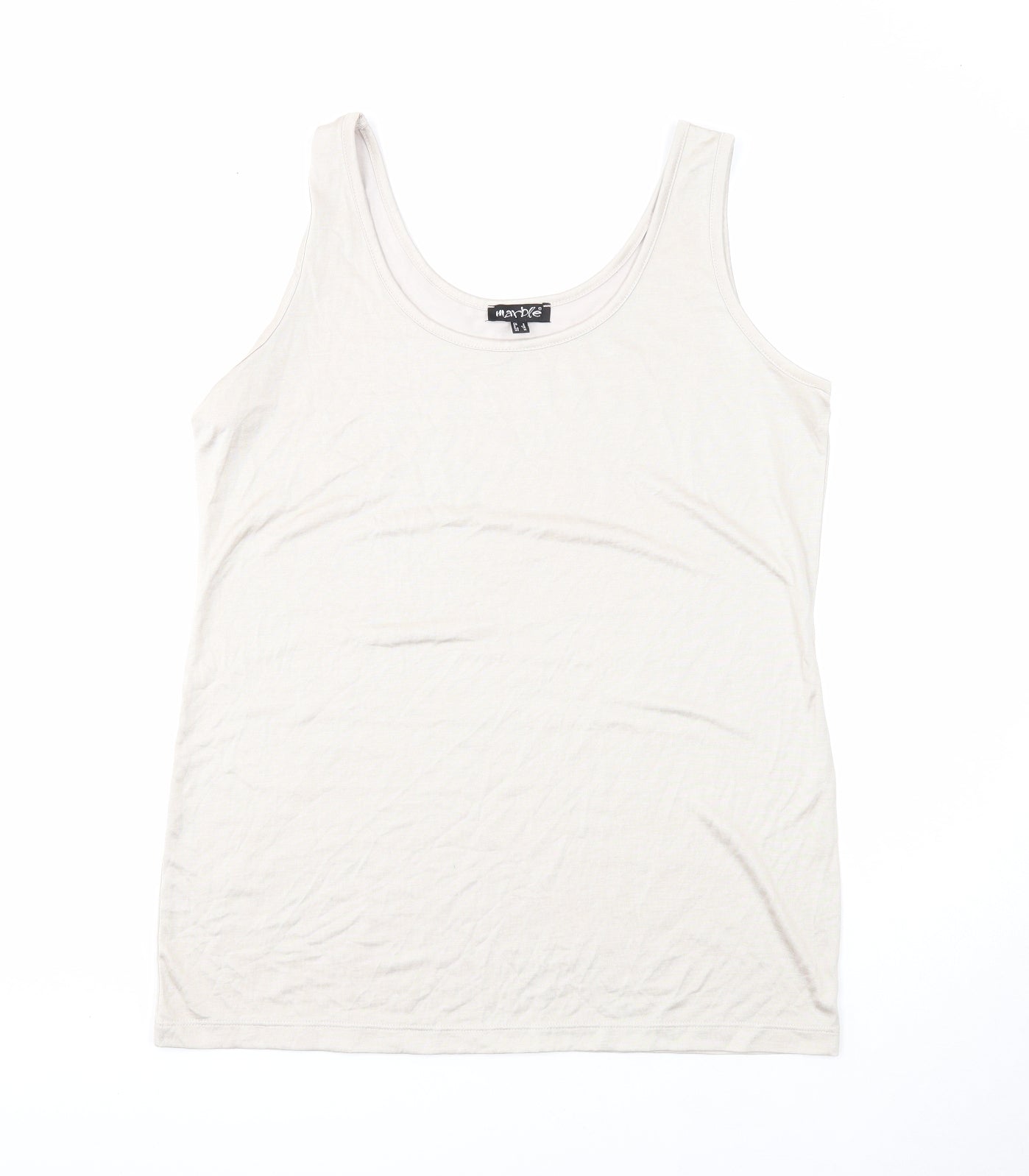 Womens UK Size 14 Marble Beige Basic Tank