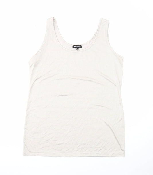 Womens UK Size 14 Marble Beige Basic Tank
