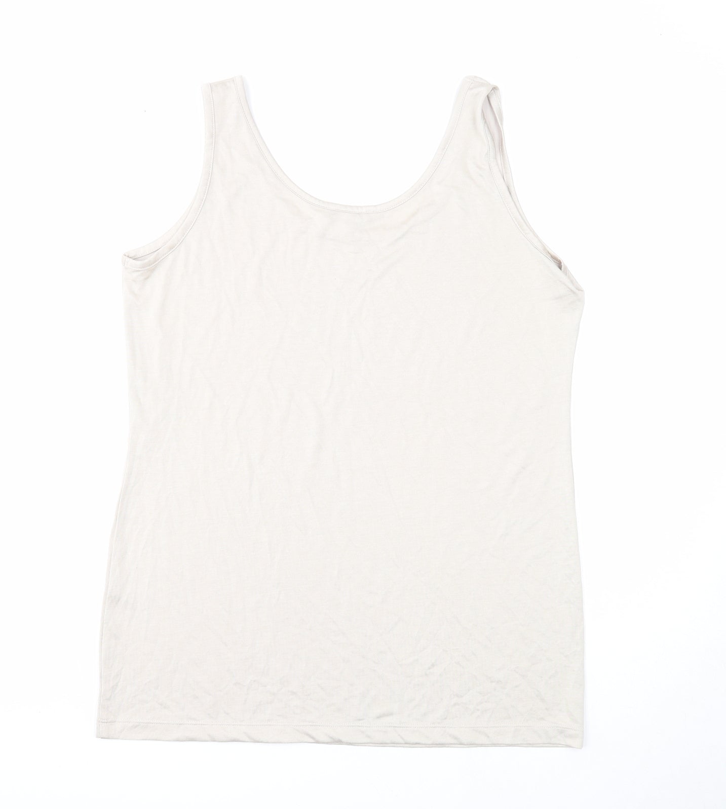 Womens UK Size 14 Marble Beige Basic Tank