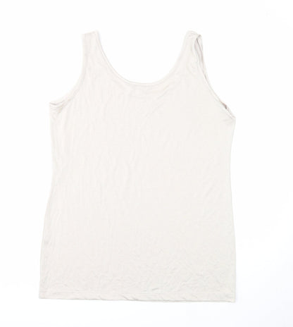 Womens UK Size 14 Marble Beige Basic Tank