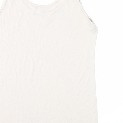 Womens UK Size 14 Marble Beige Basic Tank