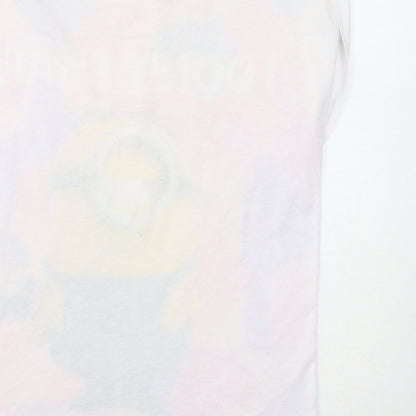 Young Dimension Girls Multicoloured Geometric Polyester Pullover T-Shirt Size 12-13 Years Round Neck Pullover - Minion