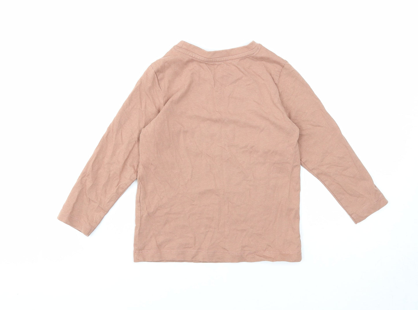 Nutmeg Girls Beige Cotton Pullover T-Shirt Size 3-4 Years Round Neck Pullover - Just Like Daddy
