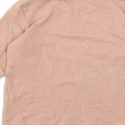 Nutmeg Girls Beige Cotton Pullover T-Shirt Size 3-4 Years Round Neck Pullover - Just Like Daddy