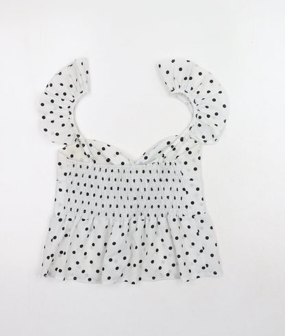 Womens UK Size M Preworn White Basic Tank