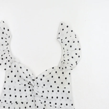 Womens UK Size M Preworn White Basic Tank