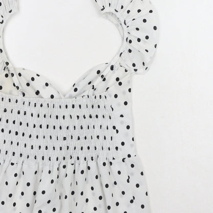 Womens UK Size M Preworn White Basic Tank