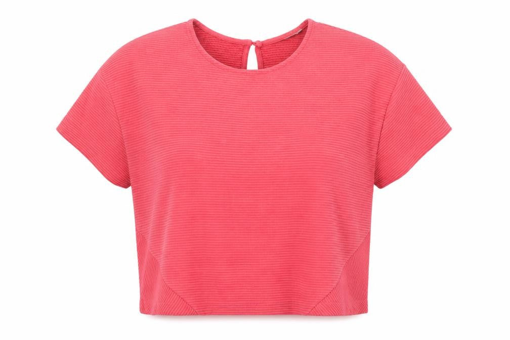 Great Plains Womens Pink Polyester Basic T-Shirt Size XS Round Neck