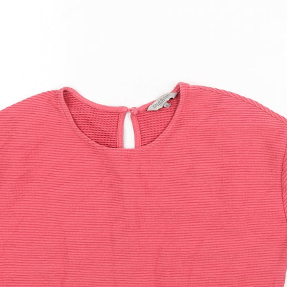 Great Plains Womens Pink Polyester Basic T-Shirt Size XS Round Neck