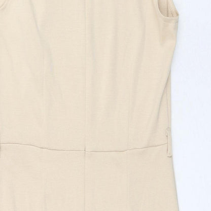 NEXT Womens Beige Polyester Bodycon Size 12 Off the Shoulder Zip