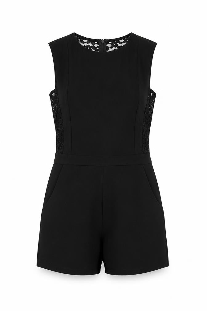 Womens UK Size 6 Boohoo One-Piece Black Playsuit
