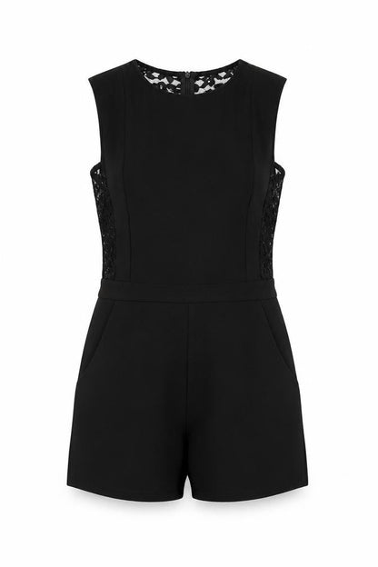 Womens UK Size 6 Boohoo One-Piece Black Playsuit