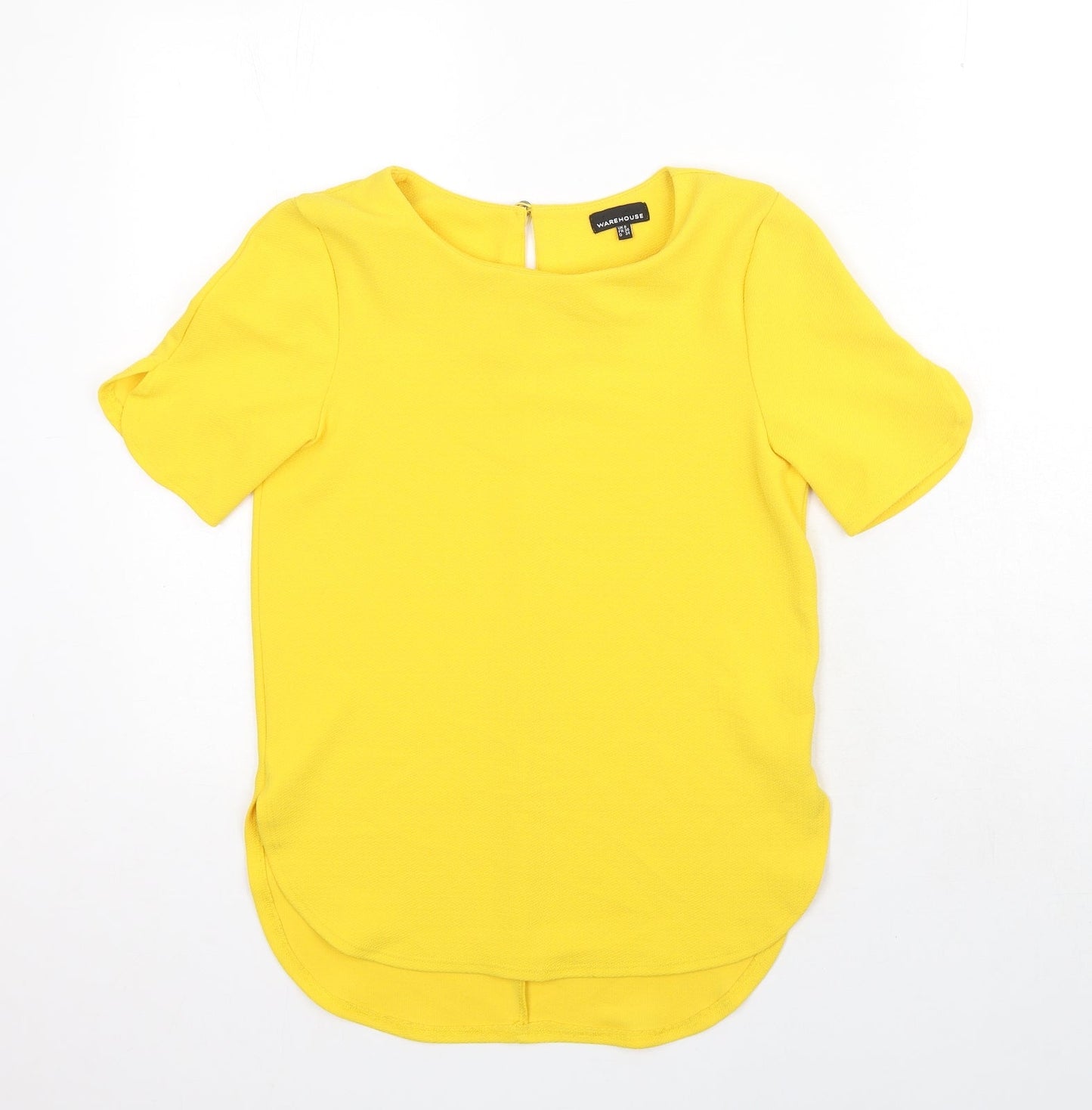 Womens UK Size 8 Warehouse Yellow Basic Blouse