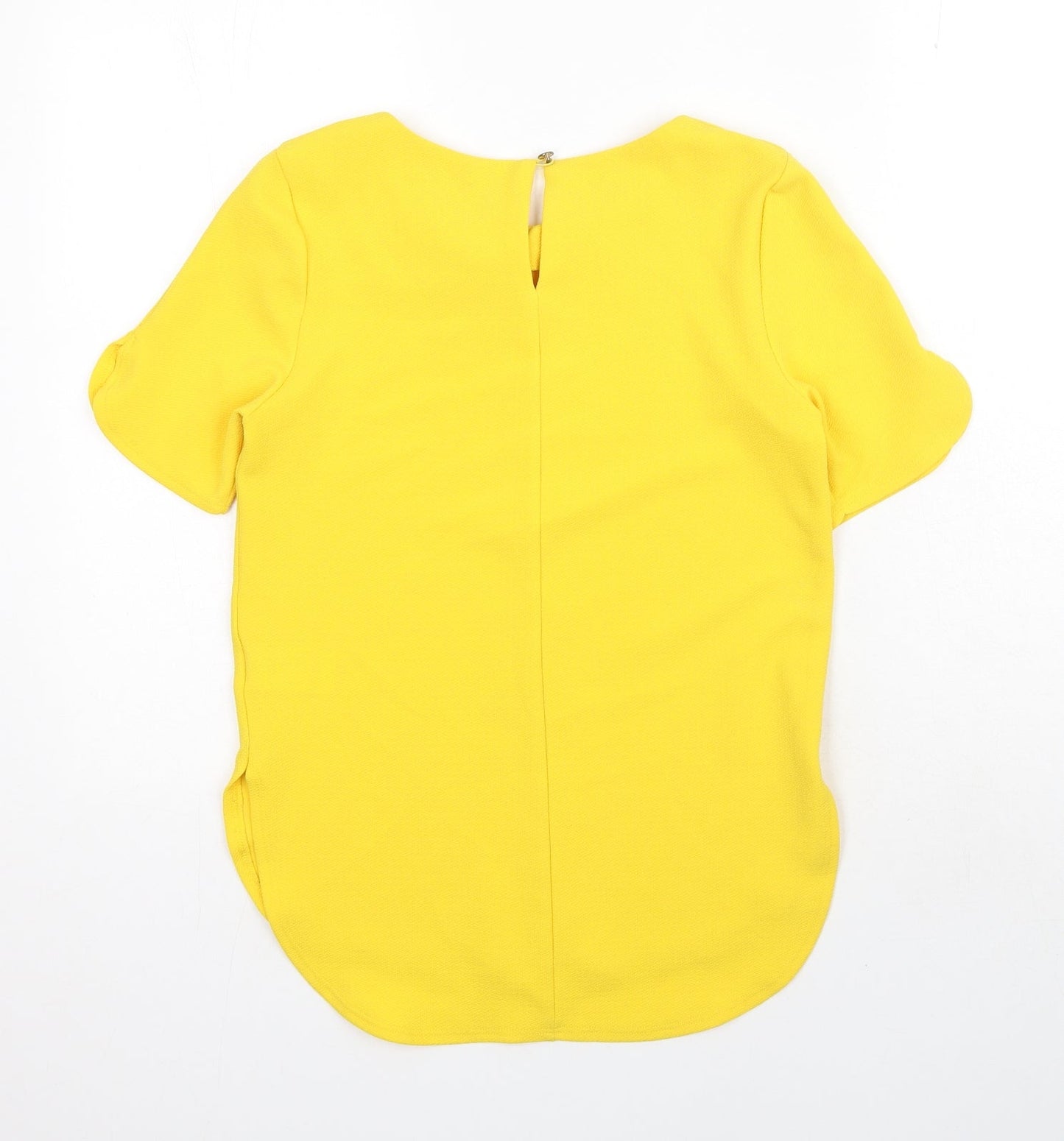 Womens UK Size 8 Warehouse Yellow Basic Blouse