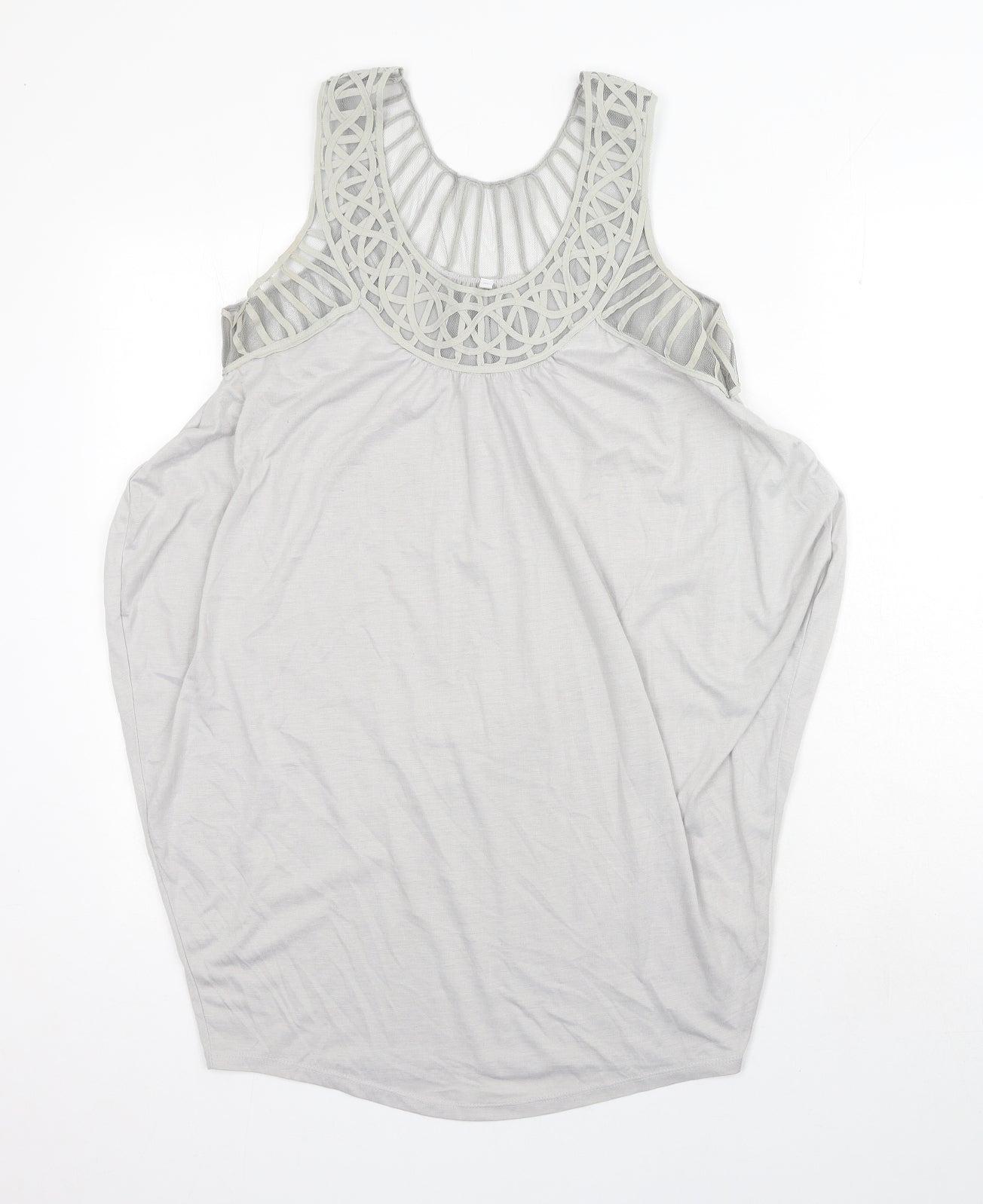 Womens UK Size M Preworn Grey Basic Tank