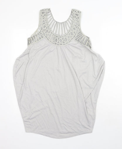 Womens UK Size M Preworn Grey Basic Tank