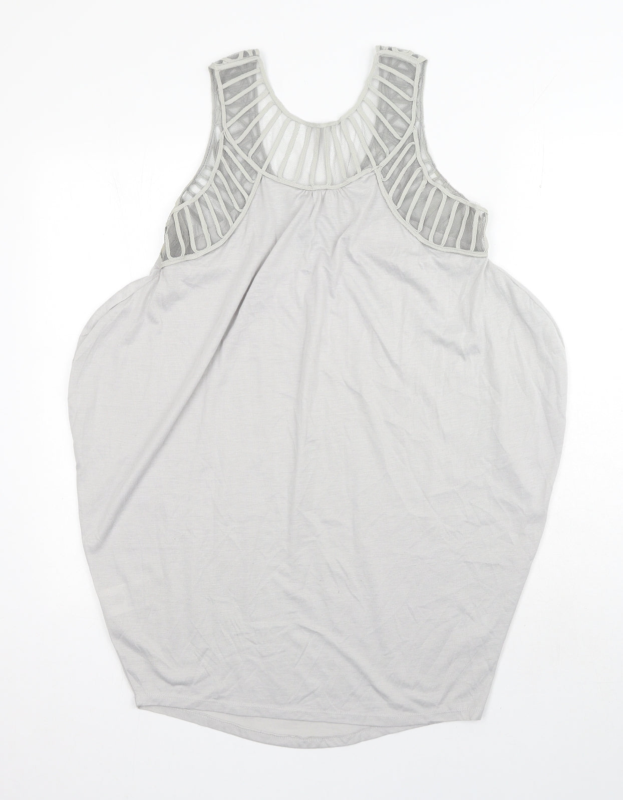 Womens UK Size M Preworn Grey Basic Tank