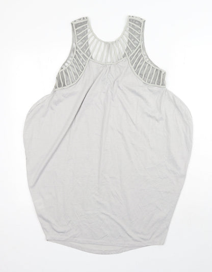 Womens UK Size M Preworn Grey Basic Tank
