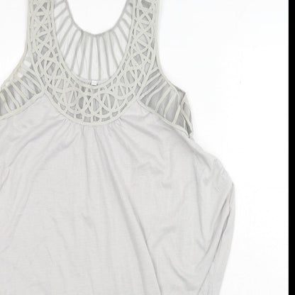 Womens UK Size M Preworn Grey Basic Tank