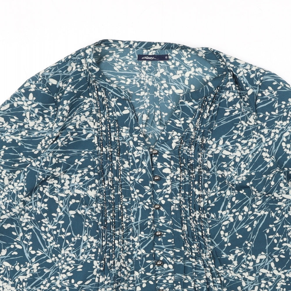Womens UK Size 10 DASH Blue Basic Blouse