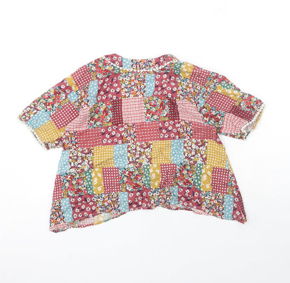 TU Girls Multicoloured V-Neck Geometric Viscose Cardigan Jumper Size 8 Years Pullover