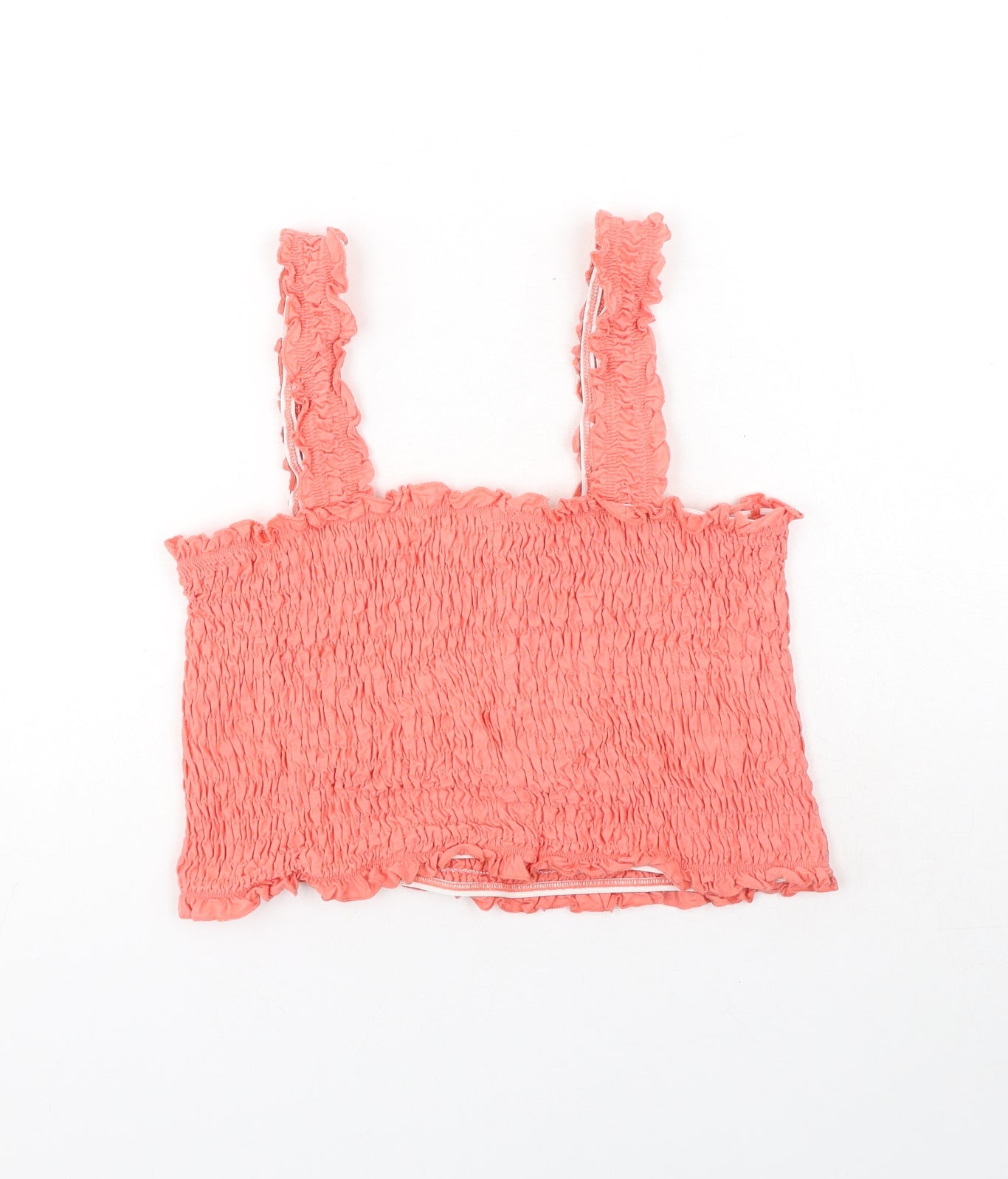 Miss Selfridge Womens Pink Cotton Basic Tank Size 12 Square Neck