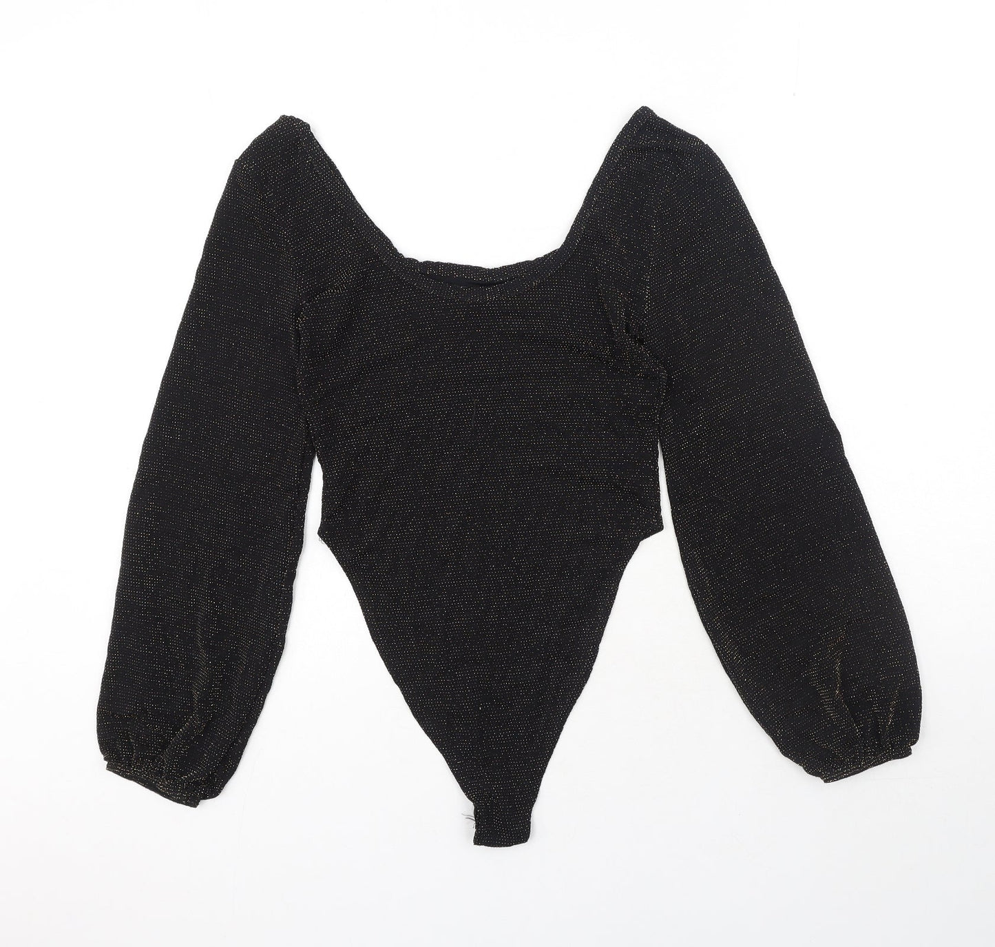 Womens UK Size 10 Preworn One-Piece Black Bodysuit