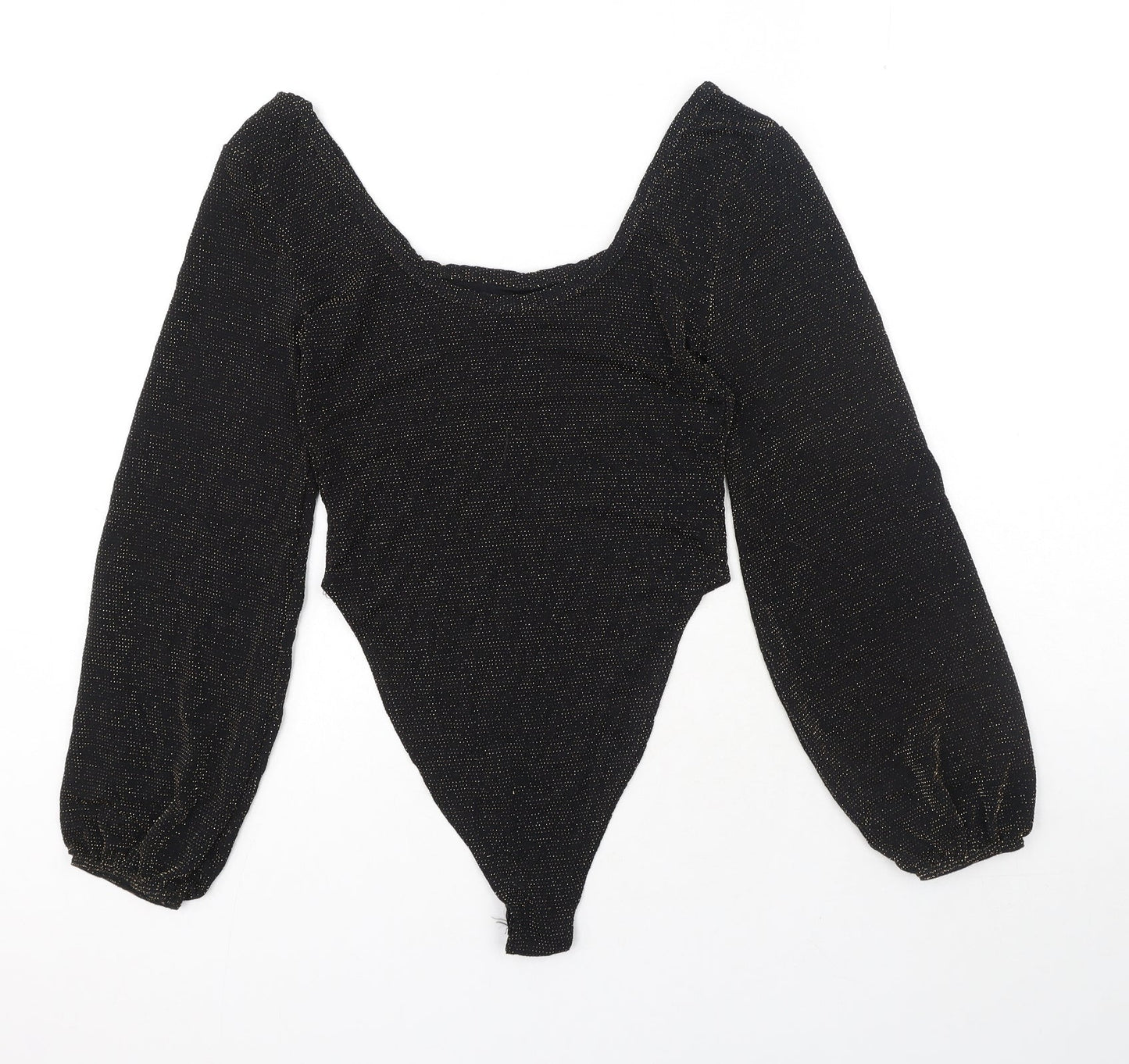 Womens UK Size 10 Preworn One-Piece Black Bodysuit