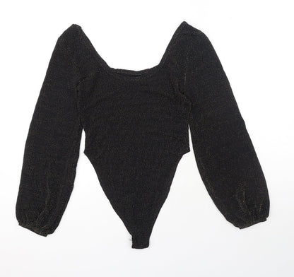 Womens UK Size 10 Preworn One-Piece Black Bodysuit