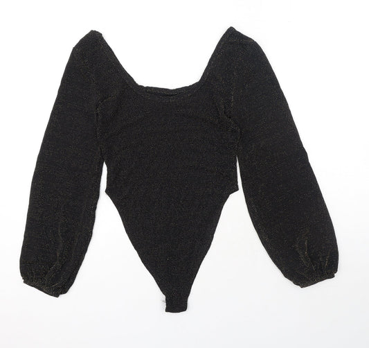 Womens UK Size 10 Preworn One-Piece Black Bodysuit