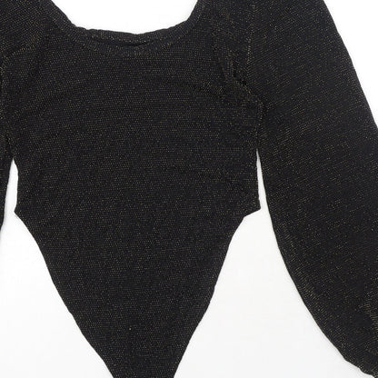 Womens UK Size 10 Preworn One-Piece Black Bodysuit