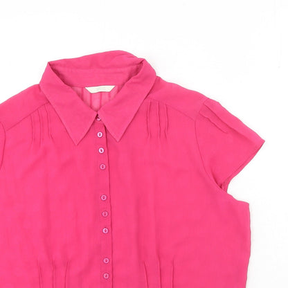 Womens UK Size 20 Marks and Spencer Pink Basic Button-Up