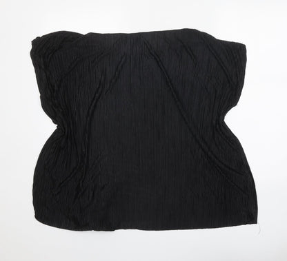 George Womens Black Polyester Basic Blouse Size 16 Boat Neck