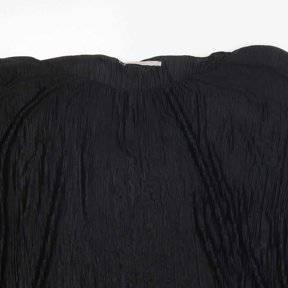 George Womens Black Polyester Basic Blouse Size 16 Boat Neck