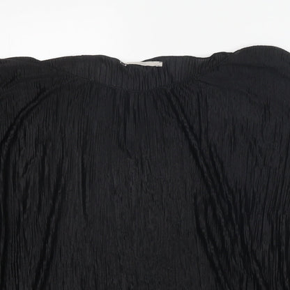 George Womens Black Polyester Basic Blouse Size 16 Boat Neck