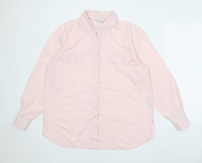 Womens UK Size 16 Design Essentials Pink Basic Button-Up