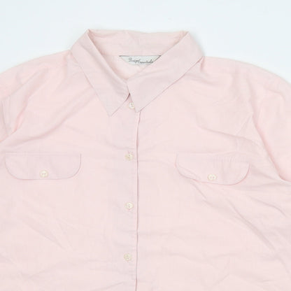 Womens UK Size 16 Design Essentials Pink Basic Button-Up